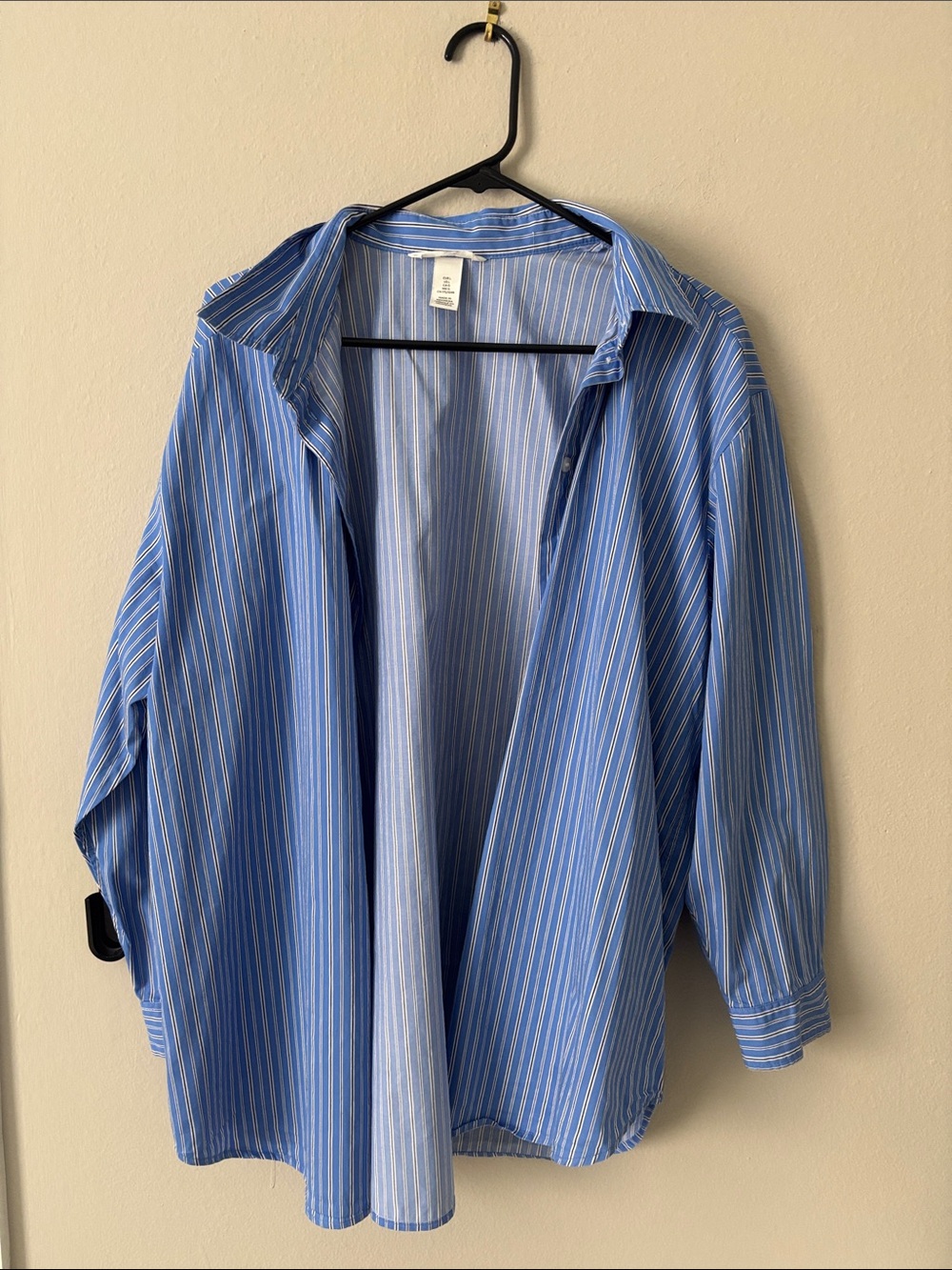 H&M Blue Stripped Button Down Long Sleeve Top